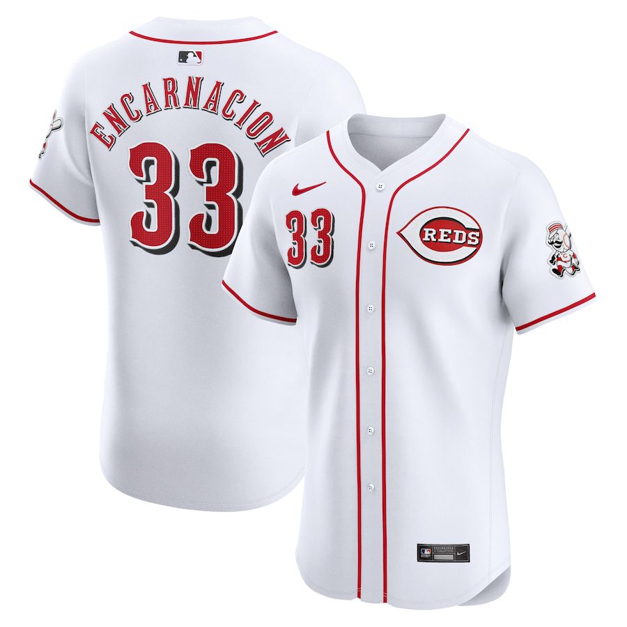 Men Cincinnati Reds #33 Christian Encarnacion-Strand Nike White Home Elite Player MLB Jersey